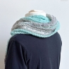 Dreiecktuch Mintgrün in Lochmuster handgestrickt ca 80 x 200 cm
