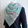 Dreiecktuch Mintgrün in Lochmuster handgestrickt ca 80 x 200 cm