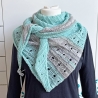 Dreiecktuch Mintgrün in Lochmuster handgestrickt ca 80 x 200 cm