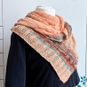Asymmetrisches Dreiecktuch Apricot handgestrickt ca 85 x 200 cm