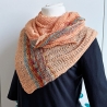Asymmetrisches Dreiecktuch Apricot handgestrickt ca 85 x 200 cm