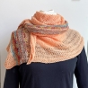 Asymmetrisches Dreiecktuch Apricot handgestrickt ca 85 x 200 cm