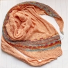 Asymmetrisches Dreiecktuch Apricot handgestrickt ca 85 x 200 cm
