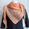 Asymmetrisches Dreiecktuch Apricot handgestrickt ca 85 x 200 cm