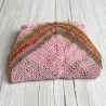 Rosa Dreiecktuch in flachen Rippen handgestrickt ca 80 x 200 cm