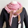 Rosa Dreiecktuch in flachen Rippen handgestrickt ca 80 x 200 cm