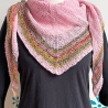 Rosa Dreiecktuch in flachen Rippen handgestrickt ca 80 x 200 cm