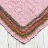 Rosa Dreiecktuch in flachen Rippen handgestrickt ca 80 x 200 cm