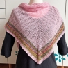 Rosa Dreiecktuch in flachen Rippen handgestrickt ca 80 x 200 cm