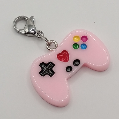 Controller Charm Clip Anhänger Bettelarmband Gamer rosa
