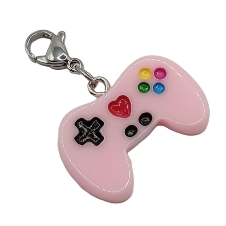 Controller Charm Clip Anhänger Bettelarmband Gamer rosa