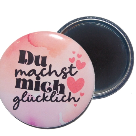 Liebesspruch Taschenspiegel 59 mm Metall Liebe 