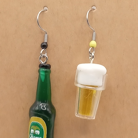 lustige Bierglas und Bierflasche Party Ohrhänger Modeschmuck