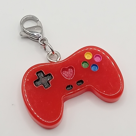 cooler Gamer Controller rot Clip Anhänger Bettelarmband Kinder