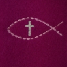 Gotteslobhülle, Wollfilz mit Motiv Fisch und Kreuz