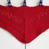 Minituch Kirschrot gestrickt mit Schurwolle (Merino) ca 22x100 cm
