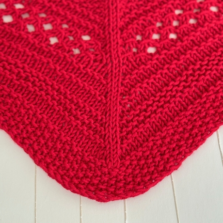 Minituch Kirschrot gestrickt mit Schurwolle (Merino) ca 22x100 cm