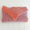 Kleines Stricktuch Flieder Apricot handgestrickt ca 40 x 115 cm