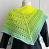 Mini Stricktuch Neon Verlauf handgestrickt ca 45 x 130 cm