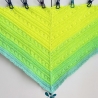 Mini Stricktuch Neon Verlauf handgestrickt ca 45 x 130 cm