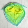 Mini Stricktuch Neon Verlauf handgestrickt ca 45 x 130 cm