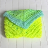 Mini Stricktuch Neon Verlauf handgestrickt ca 45 x 130 cm