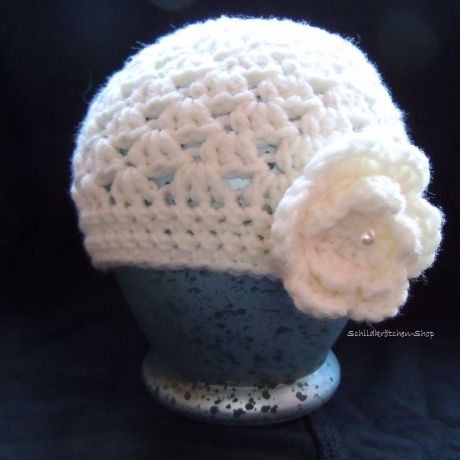 Merino-Taufmütze Janina 34-40cm Kopfumfang