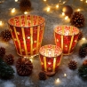 Mosaik Windlicht rot gelb - 11 cm hoch - Teelichthalter, Utensilo