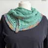 Dreiecktuch Dunkel Mint handgestrickt mit Seide ca 35 x 175 cm