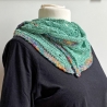 Dreiecktuch Dunkel Mint handgestrickt mit Seide ca 35 x 175 cm