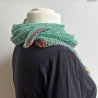 Dreiecktuch Dunkel Mint handgestrickt mit Seide ca 35 x 175 cm