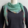 Dreiecktuch Dunkel Mint handgestrickt mit Seide ca 35 x 175 cm