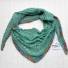 Dreiecktuch Dunkel Mint handgestrickt mit Seide ca 35 x 175 cm