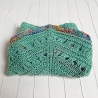Dreiecktuch Dunkel Mint handgestrickt mit Seide ca 35 x 175 cm