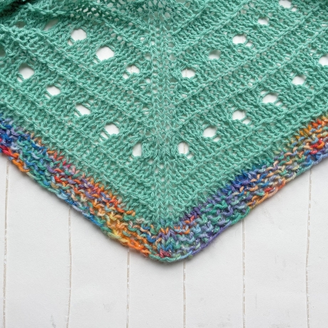 Dreiecktuch Dunkel Mint handgestrickt mit Seide ca 35 x 175 cm