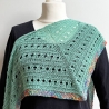 Dreiecktuch Dunkel Mint handgestrickt mit Seide ca 35 x 175 cm