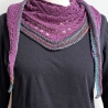 Dreiecktuch mit Seide Brombeere handgestrickt ca 35 x 170 cm