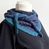 Dreiecktuch Nachtblau mit Seide handgestrickt ca 35 x 180 cm
