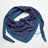 Dreiecktuch Nachtblau mit Seide handgestrickt ca 35 x 180 cm