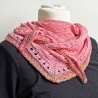 Dreieckstuch Flamingo Rosa mit Seide handgestrickt ca 35 x 170 cm