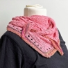 Dreieckstuch Flamingo Rosa mit Seide handgestrickt ca 35 x 170 cm