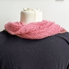 Dreieckstuch Flamingo Rosa mit Seide handgestrickt ca 35 x 170 cm
