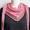 Dreieckstuch Flamingo Rosa mit Seide handgestrickt ca 35 x 170 cm