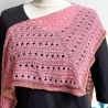 Dreieckstuch Flamingo Rosa mit Seide handgestrickt ca 35 x 170 cm