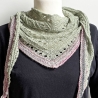 Dreiecktuch Moosgrün handgestrickt mit Seide ca 35 x 165 cm