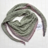 Dreiecktuch Moosgrün handgestrickt mit Seide ca 35 x 165 cm