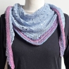 Dreieckstuch Hellblau mit Seide handgestrickt ca 35 x 170 cm