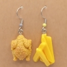 Brathähnchen + Pommes Fast Food Ohrhänger Ohrringe Modeschmuck
