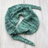 Handgestrickter Knotenschal Petrol Strukturmuster ca 11 x 105 cm