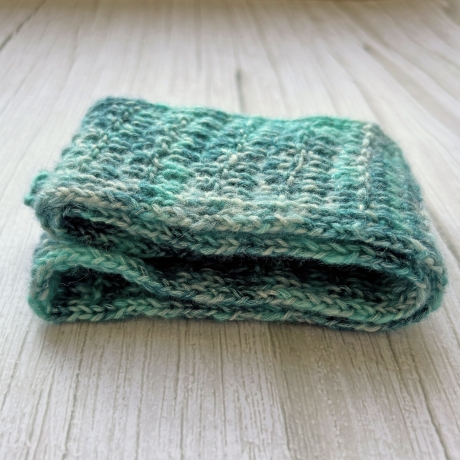 Handgestrickter Knotenschal Petrol Strukturmuster ca 11 x 105 cm